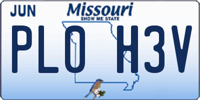 MO license plate PL0H3V