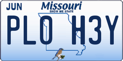 MO license plate PL0H3Y