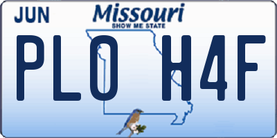 MO license plate PL0H4F