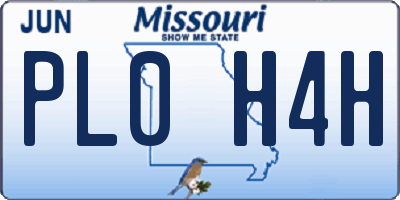 MO license plate PL0H4H