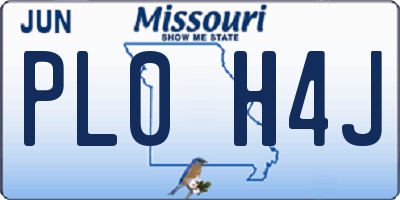 MO license plate PL0H4J