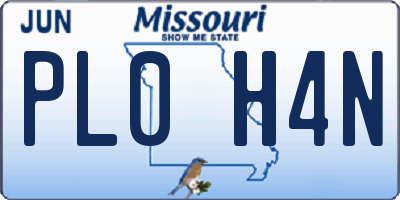 MO license plate PL0H4N