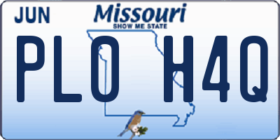 MO license plate PL0H4Q