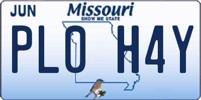 MO license plate PL0H4Y