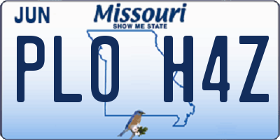 MO license plate PL0H4Z