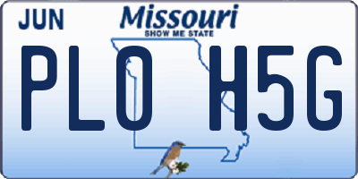 MO license plate PL0H5G
