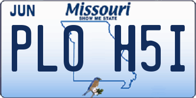 MO license plate PL0H5I