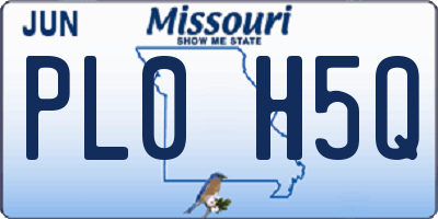MO license plate PL0H5Q