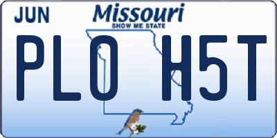 MO license plate PL0H5T