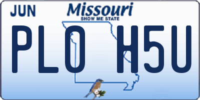 MO license plate PL0H5U