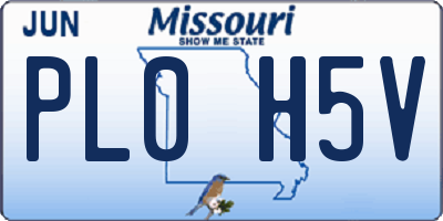MO license plate PL0H5V