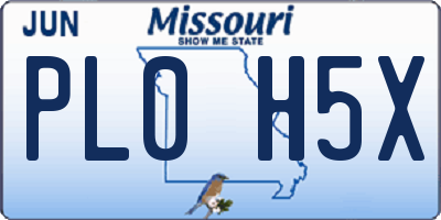 MO license plate PL0H5X