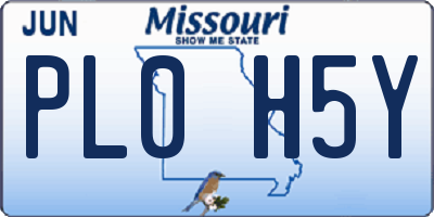 MO license plate PL0H5Y