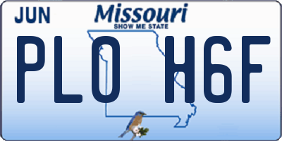 MO license plate PL0H6F