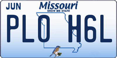MO license plate PL0H6L