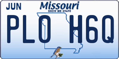 MO license plate PL0H6Q