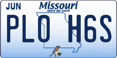 MO license plate PL0H6S
