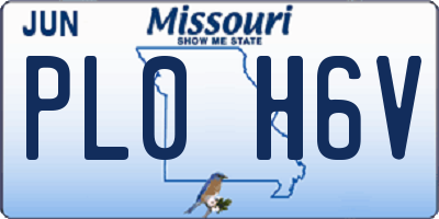 MO license plate PL0H6V