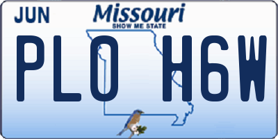 MO license plate PL0H6W
