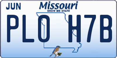 MO license plate PL0H7B