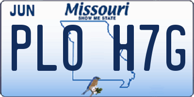 MO license plate PL0H7G