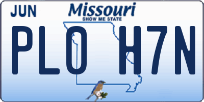 MO license plate PL0H7N