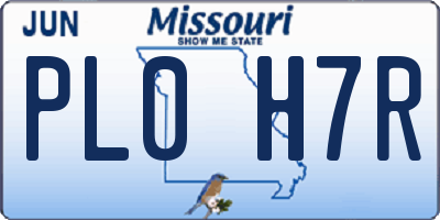 MO license plate PL0H7R