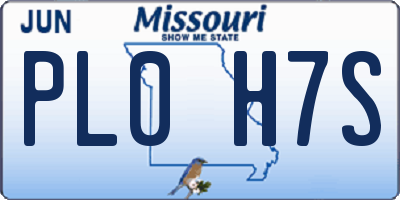 MO license plate PL0H7S