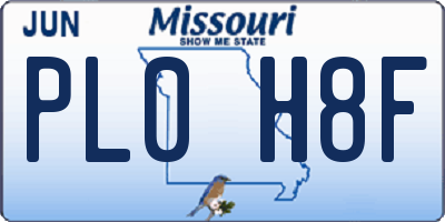 MO license plate PL0H8F