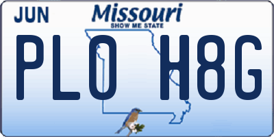 MO license plate PL0H8G
