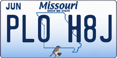 MO license plate PL0H8J