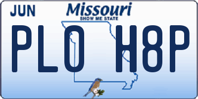 MO license plate PL0H8P