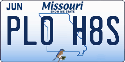 MO license plate PL0H8S