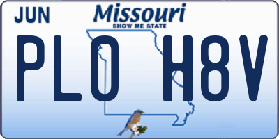 MO license plate PL0H8V