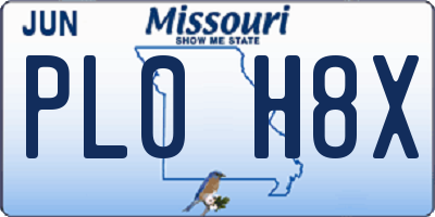 MO license plate PL0H8X