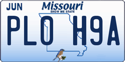 MO license plate PL0H9A
