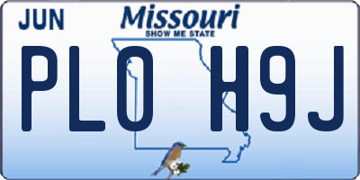 MO license plate PL0H9J