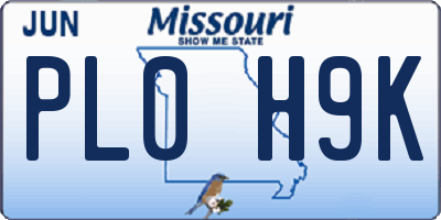 MO license plate PL0H9K