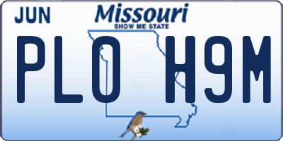 MO license plate PL0H9M