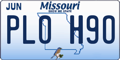 MO license plate PL0H9O