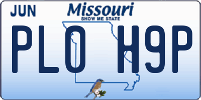 MO license plate PL0H9P