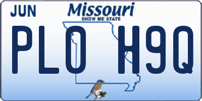 MO license plate PL0H9Q