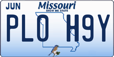 MO license plate PL0H9Y