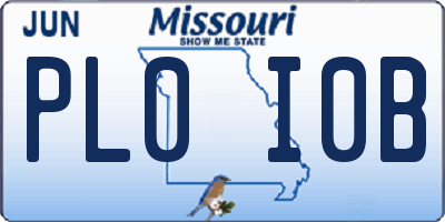 MO license plate PL0I0B