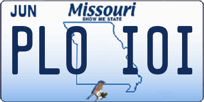 MO license plate PL0I0I