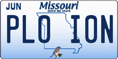 MO license plate PL0I0N