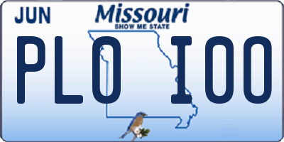 MO license plate PL0I0O