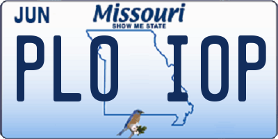 MO license plate PL0I0P