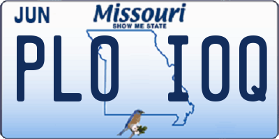 MO license plate PL0I0Q