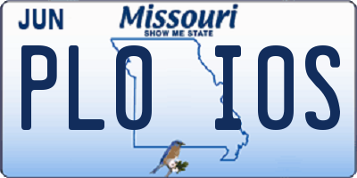 MO license plate PL0I0S